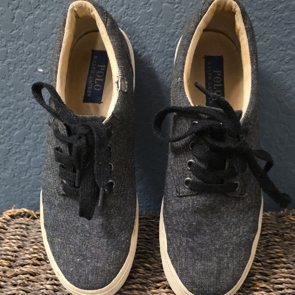 Polo by Ralph Lauren Men's Charcoal Canvas Sneakers